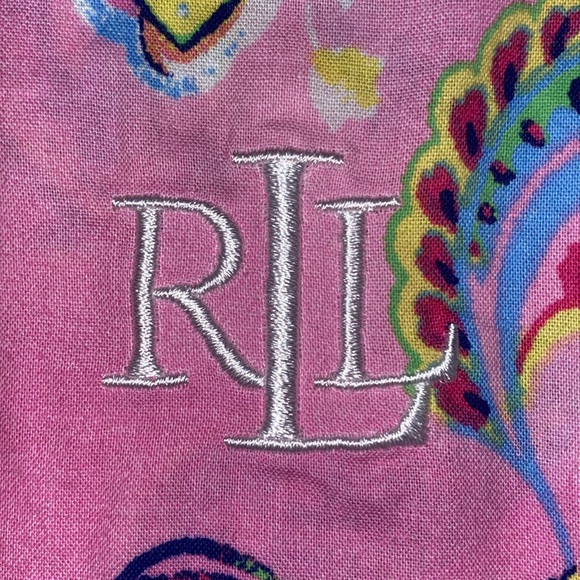 🏇LAUREN RALPH LAUREN MAN Tailored Pink Paisley Print Top ONLY - Picture 8 of 12